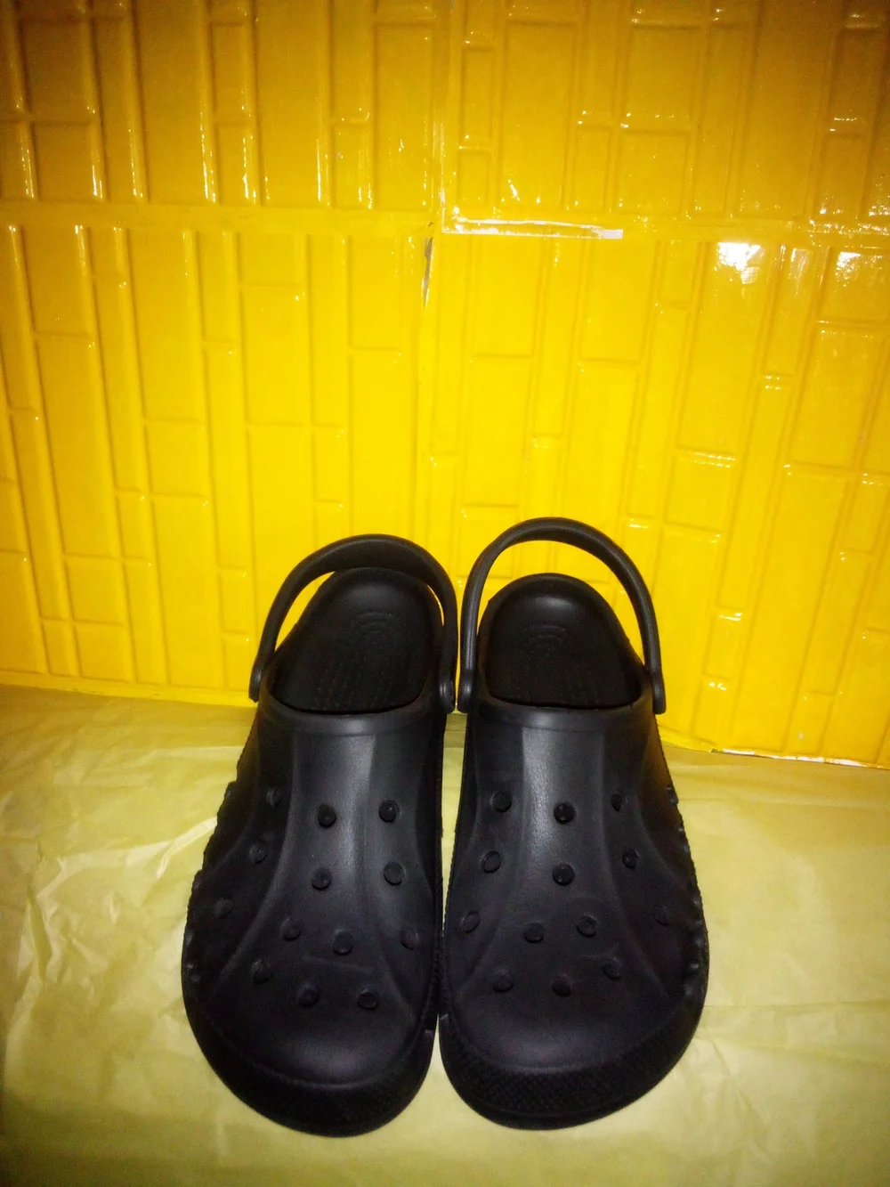 CROCS Black Classic Clog Worn